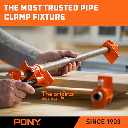 PONY the Original 2-Pack 50 Pipe Clamp Fixture for 3/4 Inch Black Pipe