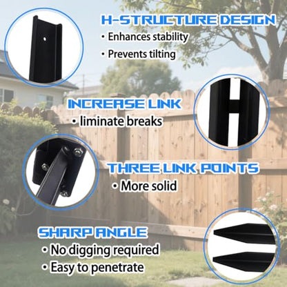 2 Pcs Black Fence Post Repair Kit