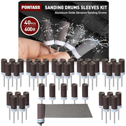 40PCS Sanding Sticks,600 Grit Sanding Drums for Dremel Rotary Tool - style: 600 Grit 40 Pcs