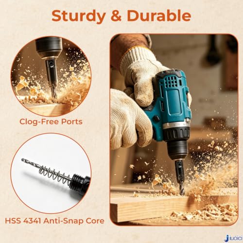 Upgraded Self-Centering Hinge Drill Bit, VIX Bit Set, High Speed Steel - color: Black, size: 3 Pieces