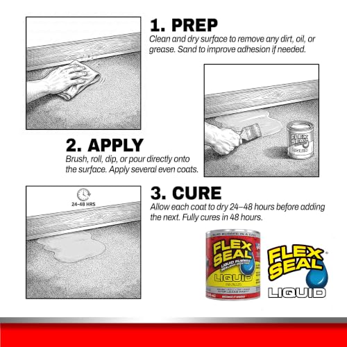 Flex Seal Liquid Rubber Sealant Coating, Waterproof, Clear, 32 oz - color: Clear, size: 32 oz