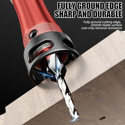 10 in 1 Multifunctional Countersink Drill Bit Set with Red Aluminum Handle Adjustable Depth Limit Countersink Drill Bits for Wood Professional Woodworking Tool Kit Making the Cut Store