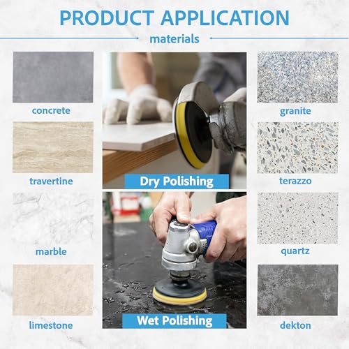 Diamond Polishing Pads 4 Inch Wet Dry Set 7 Pieces, Diamond Sanding Discs