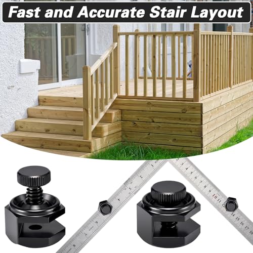 4 Pack Stair Gauge Set, Layout Tool for Framing Square, Black - color: Black