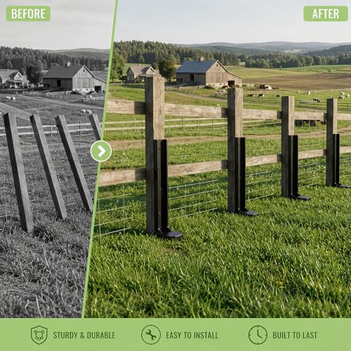 2 Pcs 30" Tall Fence Post Repair Kit for Ourdoor