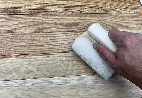 5" Lambskin Hand Stainer - Premium Staining Applciator (3 Pack) + Wood Scrapers (5 Pack) Total 8pc Set