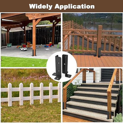 4 Pcs Adjustable Deck Post Anchor Base Bracket Fit 1.5x1.5,2x2,2x4,4x4 Post - size: 4 Pieces