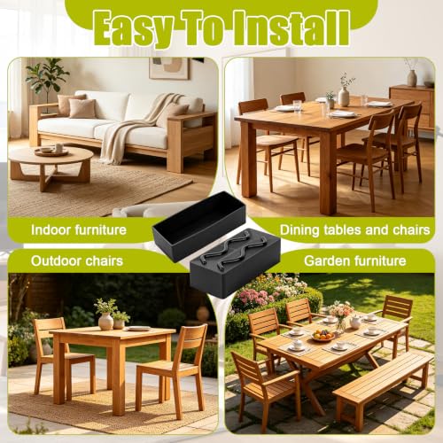 Gosknor 4pcs 2x4 Wood Post End Caps, Rectangle Silicone Leg Covers(Black)