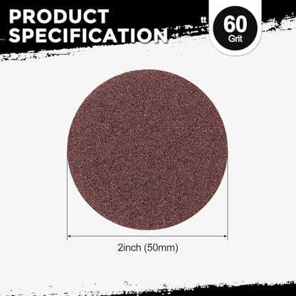 10Pcs Sanding Discs 2Inch 60Grit Hook and Loop Sandpapers Red - size: 2 Inch(60 Grit)