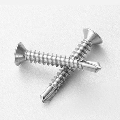 #8 x 1-3/4" (100 Pack) Flat Head Sheet Metal Screws Self-Tapping Screw Phillips Head Self Drilling Screws, 410 Stainless Steel - size: #8 x 1-3/4''