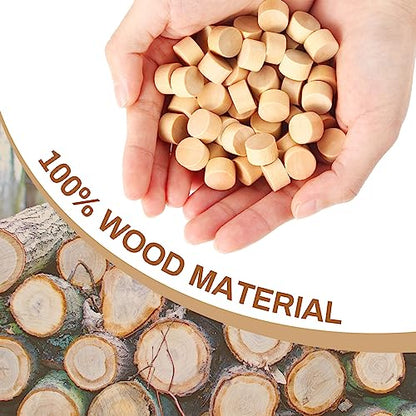 200-Piece 1/2 Inch Wooden Button Plugs - Flat Head Screw Hole Plugs - size: 1/2 Inch