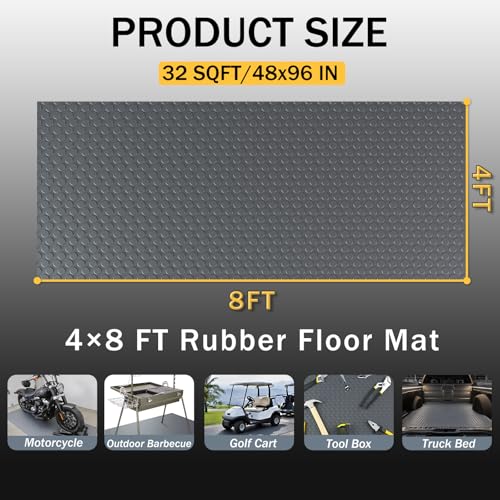 StellarStar 4x8 FT Garage Floor Mat, 2mm Thickened PVC Coin Pattern - color: Gray(Coin), size: 4x8 FT
