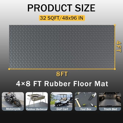 StellarStar 4x8 FT Garage Floor Mat, 2mm Thickened PVC Coin Pattern - color: Gray(Coin), size: 4x8 FT