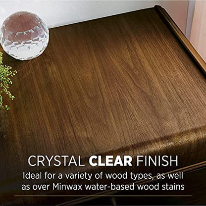 Minwax 611114444 Polycrylic Protective Wood Finish, Clear Ultra Flat, 1 Quart