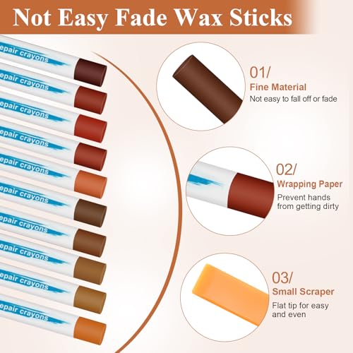 32P Wood Filler Stick,Wood Floor Furniture Repair Wax Stick