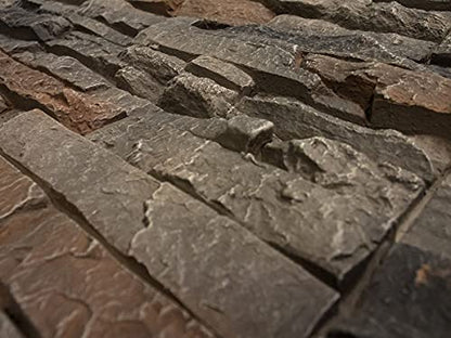 GenStone Faux Stacked Stone Panel 41" x 11.25" in Kenai Color for Do It Yourself Friendly Home Improvement Projects