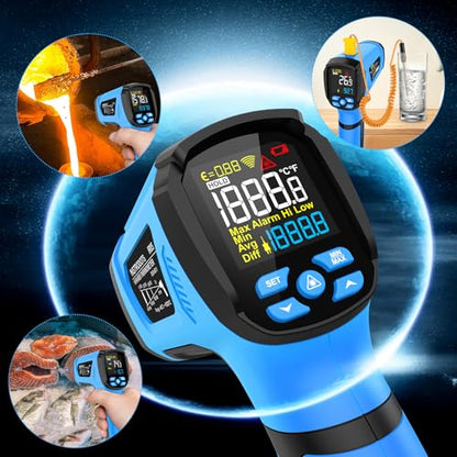 Infrared Thermometer Gun, -40℉ to 2192℉ Dual Laser Thermometer
