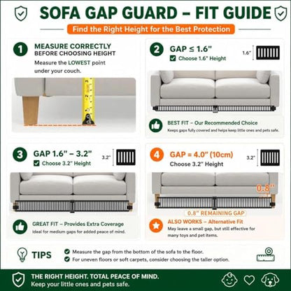 Under Couch Blocker for Pets & Toys, 1.6" Tall, Fits Gaps Up to 1.6", 8 PK - size: 1.6" Height 8Pcs