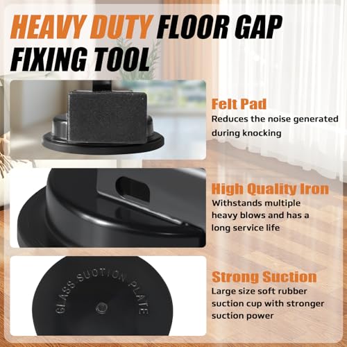 Heavy Duty Floor Gap Fixer Tool, Heavy Suction Cup Plank Grabber with Nano Gel Adhesive Pad for Wood, Vinyl, Laminate Floor, Ideal for Filling Gaps(No Hammer)