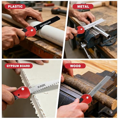 KATA 5-in-1 Folding Hand Saw with 4 Interchangeable Blades in Canvas Bag - color: 5in1