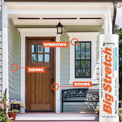 Sashco - 10018 Big Stretch Acrylic Latex High Performance Caulking Sealant, 10.5 oz Cartridge, Woodtone - color: Woodtone