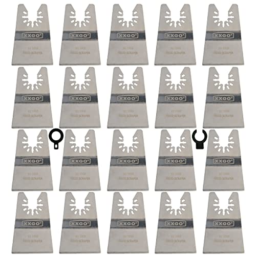 XXGO 20 Pcs Rigid Oscillating Tool Scraper Blades to Remove Tile Adhesive - size: Multi Tool Scraper Blade - 20 Pcs