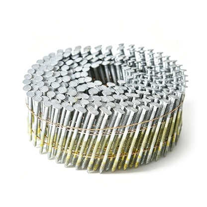 GXYWADY 3600Pcs Wire Coil Siding Nails 0.092 x 1-3/4 In Hot-Dip Galvanized Paint-Dipped Ring Shank Inclined 15 Degree Full Round Head Siding Nails of Lathing and Sheathing Materials - size: 0.092*1-3/4in