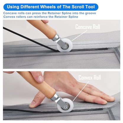 BAYTORY Window Screen Repair Kit, Nylon Roller Tool with Bearing - color: White Roller