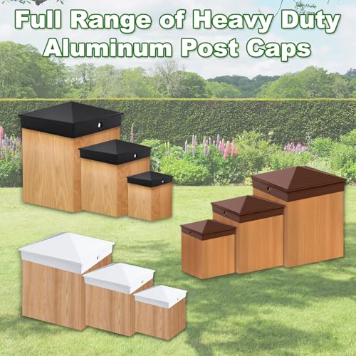 4x4 Heavy Duty Aluminum Post Caps Cover, Matte Finish Powder Coated Surface - color: Black, size: 3.5" x 3.5"