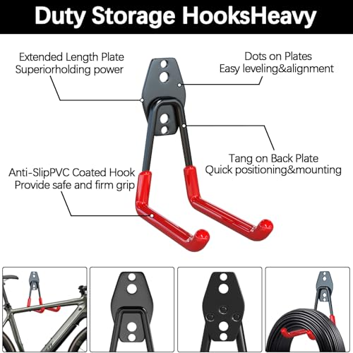 3-H Garden Hose Holder Wall Mount 2 Pack Solid Steel 2.8 Inch,6 Pack 2.5 Inch,Red - color: Red, size: 6SJ-2SU