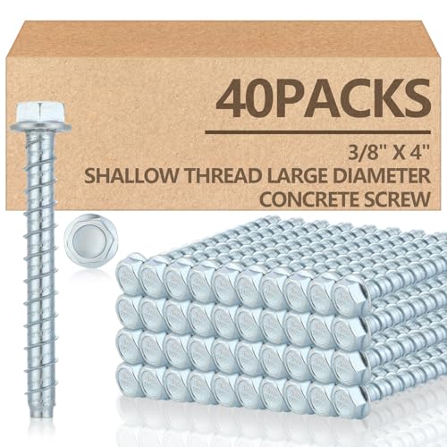 Tandefio 40 Pack 3/8 x 4 Concrete Anchors and Screw Kits Galvanized - size: 3/8" X 4"