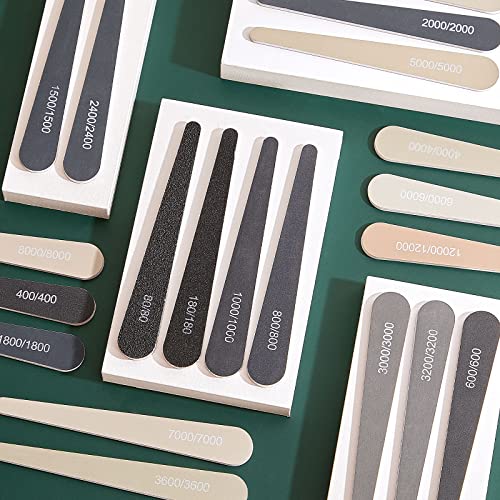 Honoson 20 Pcs Sanding Sticks Model, Low and High Grits, Water Drop Style - style: Water Drop Style