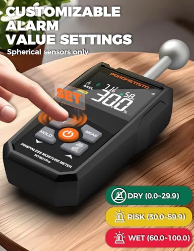 Pin & Pinless Moisture Meter POROMETISTO WTS01Pro