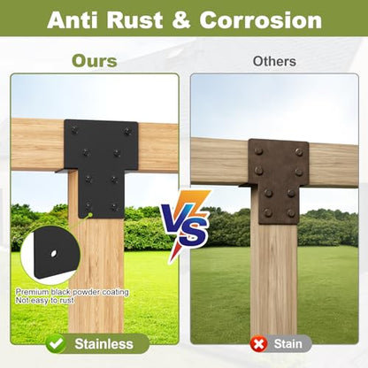 4x4 Post Caps Tie Brackets, 8Pcs Heavy Duty Connector Pergola Brackets - size: 4x4 8pcs