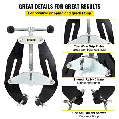 VEVOR Pipe Clamp, 2 to 6 in, High Strength Ultra Clamp with Quick Acting Screws, Steel Pipe Alignment Tool with Lightweight Design, Black - size: 2-6"