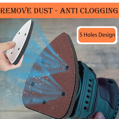 4 Pack Triangle Sanding Pads - Hook & Loop Interface with 5 Holes - EVA Foam - Compatible with Mouse Sander & Detailed Surfaces - size: Triangle | 5 Holes