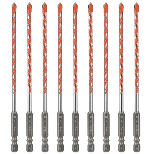Concrete Drill Bits, 1/8" Hex Shank Masonry Bits, 10PCS - size: 1/8 in