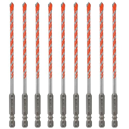Concrete Drill Bits, 1/8" Hex Shank Masonry Bits, 10PCS - size: 1/8 in