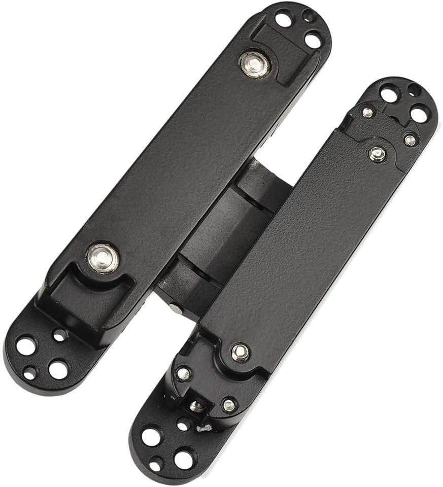 Ranbo 6 Inch Hidden Door Hinge, 3D Adjustable, Zinc Alloy Hardware Kit - size: 6 inch Black