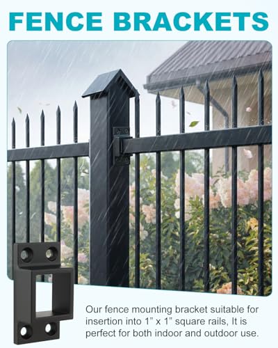 Rocaris 10pcs 1" x 1" Aluminum Fence Brackets with Screws