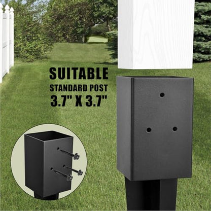 6-Pack 24"x4"x4" Fence Post Anchor Heavy Duty Metal Ground Spike - size: 24IN