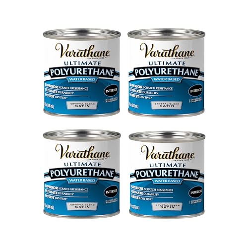 Varathane Water-Based Ultimate Satin Polyurethane - color: Satin, size: Half Pint (Pack of 4)