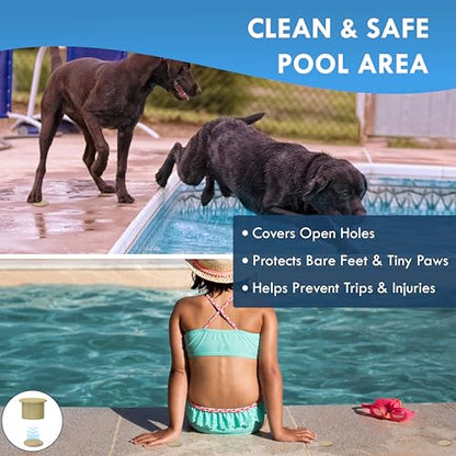 Pool Fence Hole Caps for 1-Inch Poles, Tan, 25 Pack - color: Tan