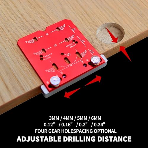 Adjustable Cabinet Hinge Jig - 35mm Drill Guide Tool, Compatible with 45mm & 48mm Concealed Hinges, Precision Hardware Installation Tool for Cabinet Doors, Wardrobes & Furniture