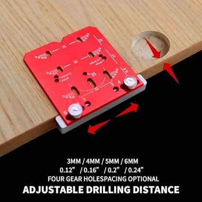 Adjustable Cabinet Hinge Jig - 35mm Drill Guide Tool, Compatible with 45mm & 48mm Concealed Hinges, Precision Hardware Installation Tool for Cabinet Doors, Wardrobes & Furniture