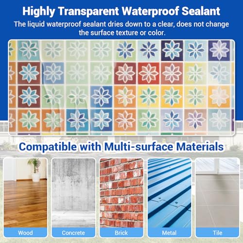 Transparent Waterproof Coating, 5 Gallon Clear Anti Leakage Sealant - size: 640 OZ