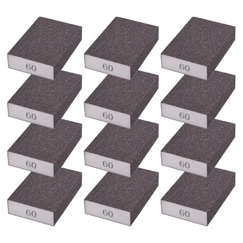 12Pcs 60Grit Sanding Sponges, Wet Dry Sanding Blocks - size: 60Grit