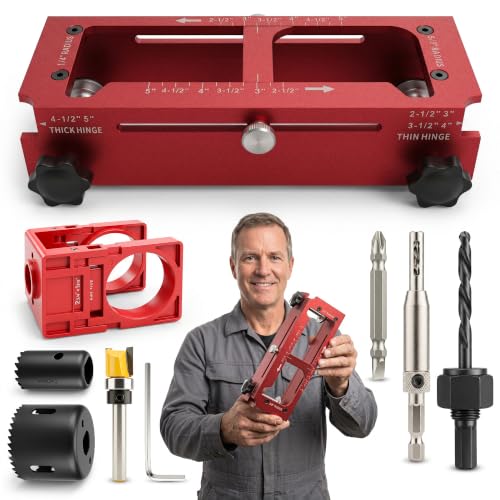 Door Hinge Jig & Lock Installation Kit, Aluminum Alloy Jig
