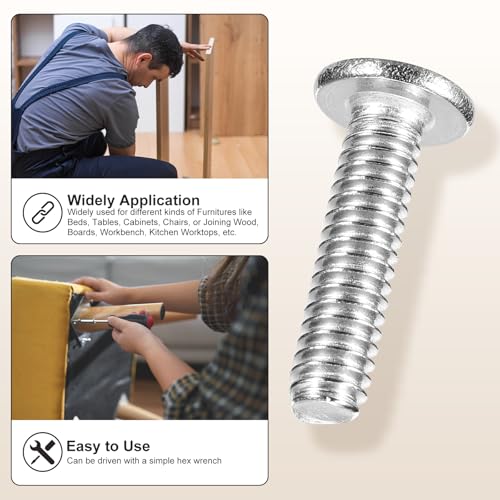 METALLIXITY Flat Head Hex Socket Cap Screws M6-1x115 10Pcs - color: Silver Tone, size: M6-1x115mm