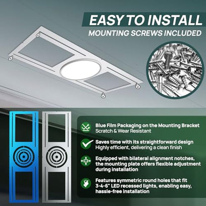 Sidasu 48 Pack New Construction Mounting Plate for 3, 4, 6" Recessed Lights - size: 48 Pack